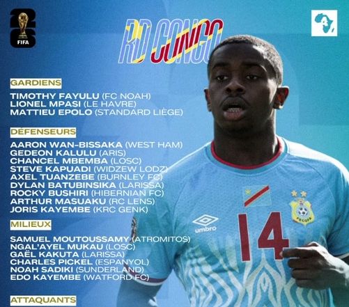 RD Congo divulga convocados